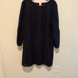 Ann Taylor Navy Long Sleeve Lace Dress